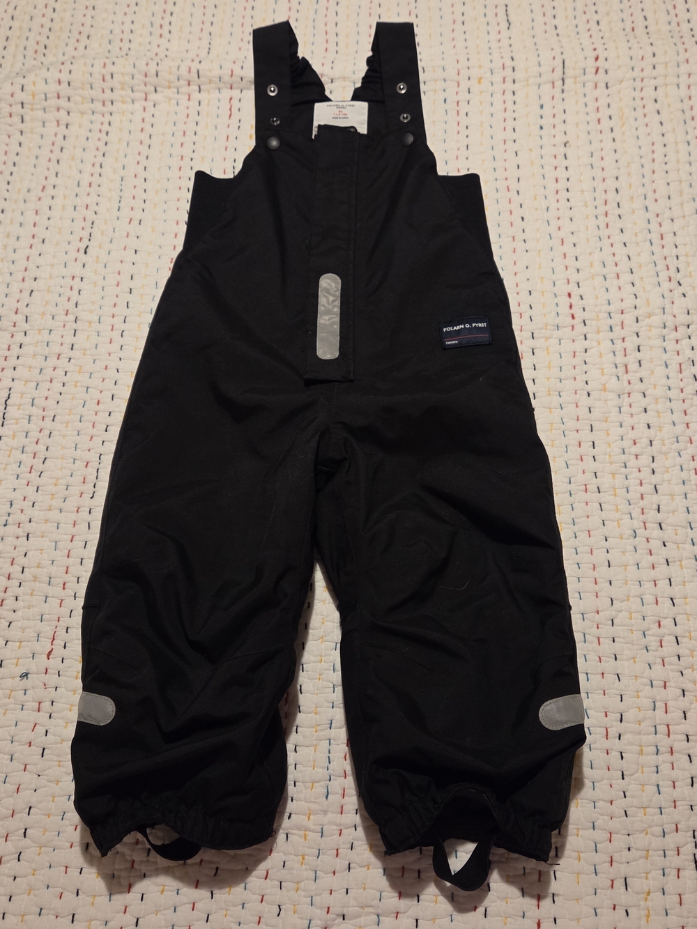 Polarn O. Pyret Black Kids Snow Overalls Sz 1-1.5